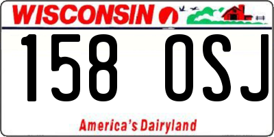 WI license plate 158OSJ