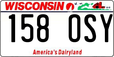 WI license plate 158OSY