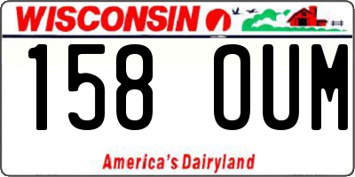 WI license plate 158OUM