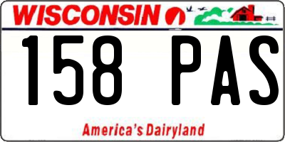 WI license plate 158PAS