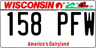 WI license plate 158PFW