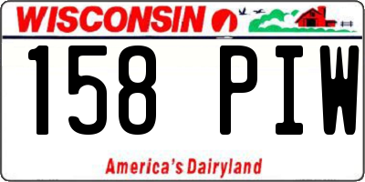 WI license plate 158PIW