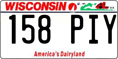 WI license plate 158PIY
