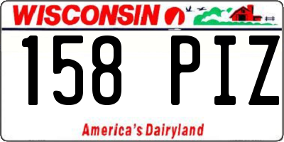 WI license plate 158PIZ