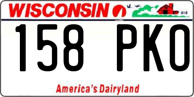 WI license plate 158PKO