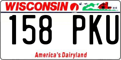 WI license plate 158PKU