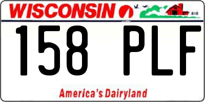WI license plate 158PLF