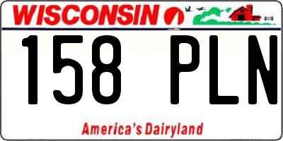 WI license plate 158PLN