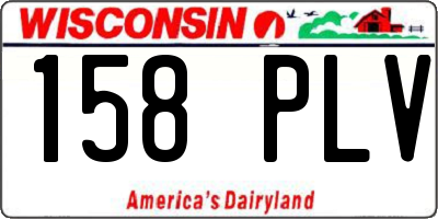 WI license plate 158PLV