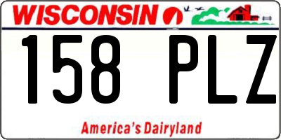 WI license plate 158PLZ