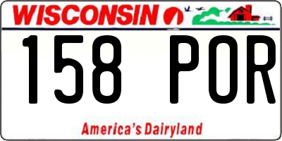 WI license plate 158POR