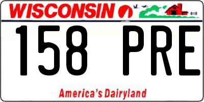 WI license plate 158PRE