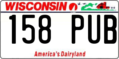 WI license plate 158PUB