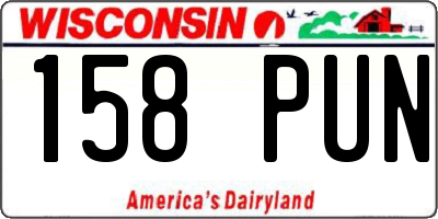 WI license plate 158PUN