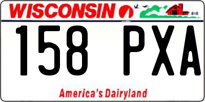 WI license plate 158PXA