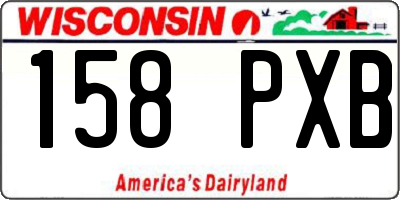 WI license plate 158PXB