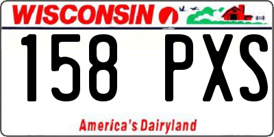 WI license plate 158PXS