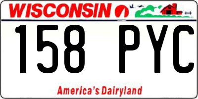 WI license plate 158PYC