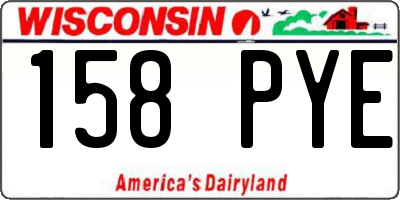 WI license plate 158PYE
