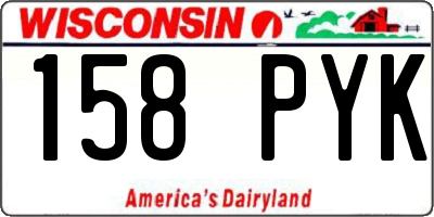 WI license plate 158PYK