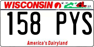 WI license plate 158PYS