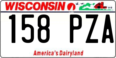WI license plate 158PZA