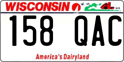 WI license plate 158QAC