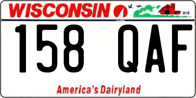 WI license plate 158QAF