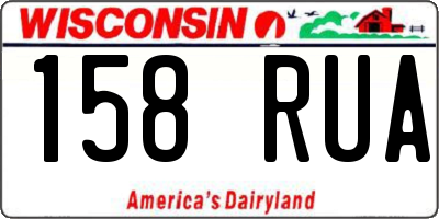 WI license plate 158RUA