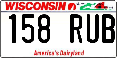 WI license plate 158RUB