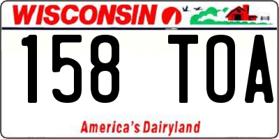 WI license plate 158TOA
