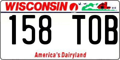 WI license plate 158TOB