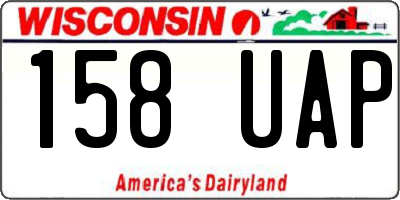 WI license plate 158UAP
