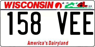 WI license plate 158VEE