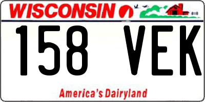 WI license plate 158VEK