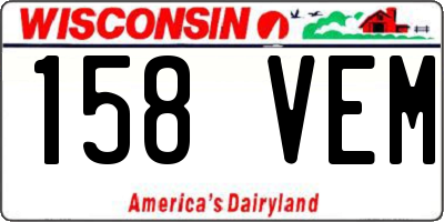 WI license plate 158VEM