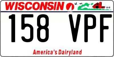 WI license plate 158VPF