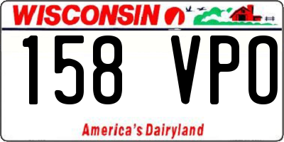 WI license plate 158VPO