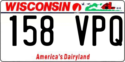 WI license plate 158VPQ