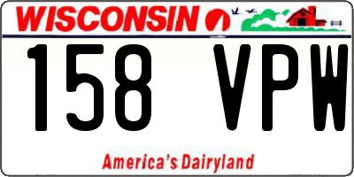 WI license plate 158VPW