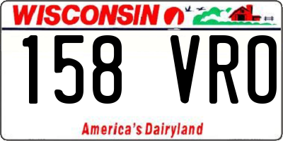 WI license plate 158VRO