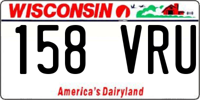 WI license plate 158VRU