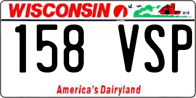 WI license plate 158VSP