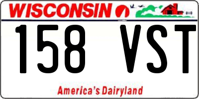 WI license plate 158VST