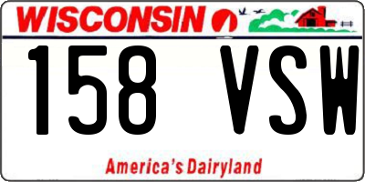 WI license plate 158VSW