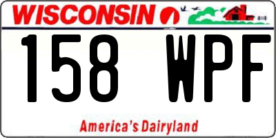 WI license plate 158WPF