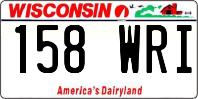 WI license plate 158WRI