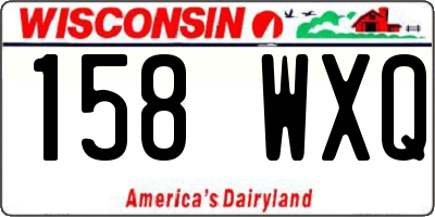 WI license plate 158WXQ