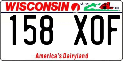 WI license plate 158XOF