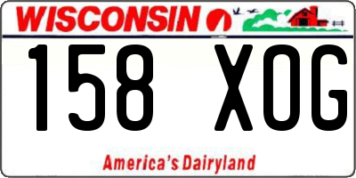WI license plate 158XOG